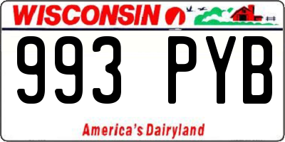 WI license plate 993PYB