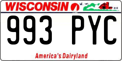 WI license plate 993PYC