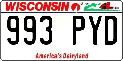 WI license plate 993PYD