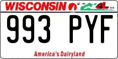 WI license plate 993PYF