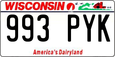 WI license plate 993PYK