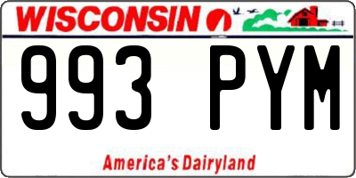 WI license plate 993PYM