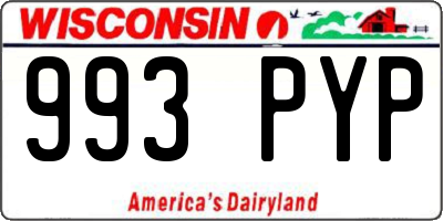 WI license plate 993PYP