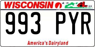WI license plate 993PYR