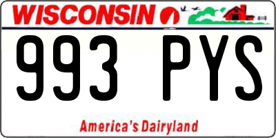 WI license plate 993PYS