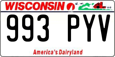 WI license plate 993PYV