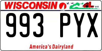 WI license plate 993PYX