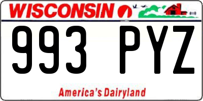 WI license plate 993PYZ
