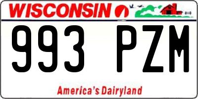 WI license plate 993PZM