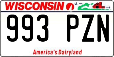 WI license plate 993PZN