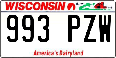 WI license plate 993PZW