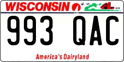 WI license plate 993QAC