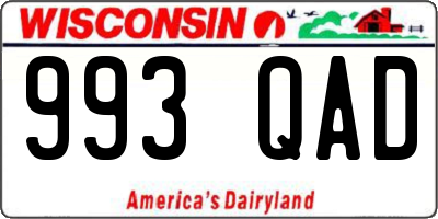 WI license plate 993QAD