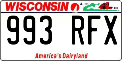 WI license plate 993RFX