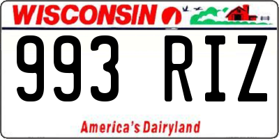 WI license plate 993RIZ
