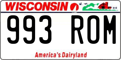 WI license plate 993ROM