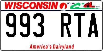 WI license plate 993RTA