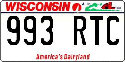 WI license plate 993RTC