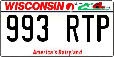 WI license plate 993RTP