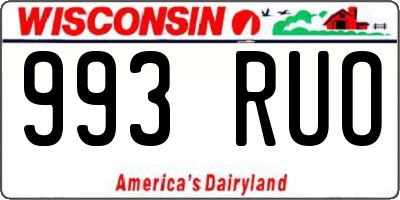 WI license plate 993RUO