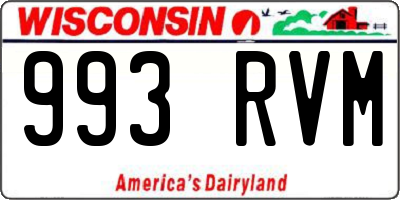 WI license plate 993RVM