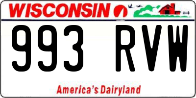 WI license plate 993RVW