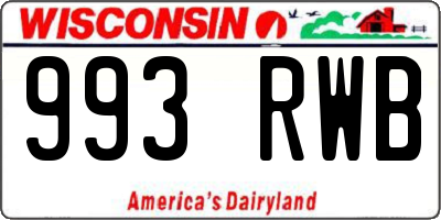 WI license plate 993RWB