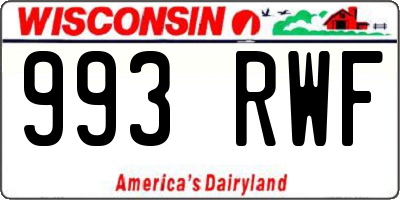 WI license plate 993RWF