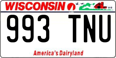 WI license plate 993TNU