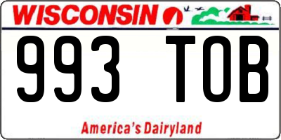 WI license plate 993TOB