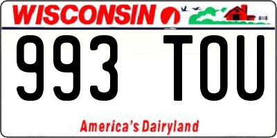 WI license plate 993TOU