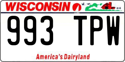 WI license plate 993TPW