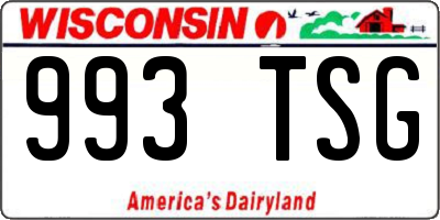 WI license plate 993TSG
