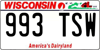 WI license plate 993TSW