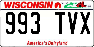 WI license plate 993TVX