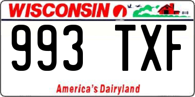 WI license plate 993TXF