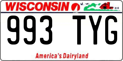 WI license plate 993TYG