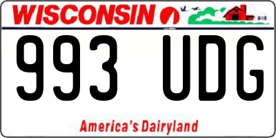 WI license plate 993UDG