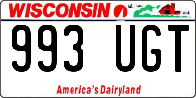 WI license plate 993UGT