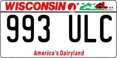 WI license plate 993ULC