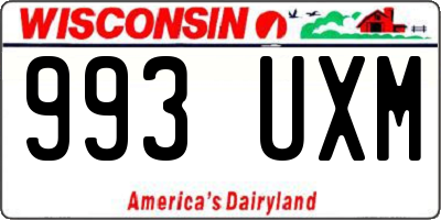 WI license plate 993UXM