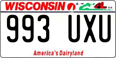 WI license plate 993UXU