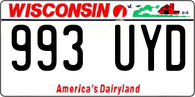 WI license plate 993UYD