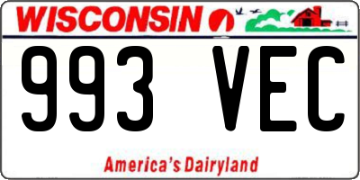 WI license plate 993VEC