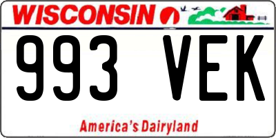 WI license plate 993VEK