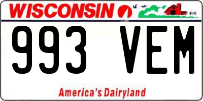 WI license plate 993VEM