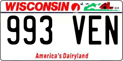 WI license plate 993VEN