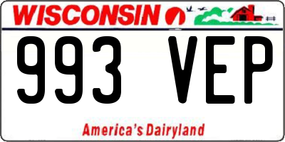 WI license plate 993VEP