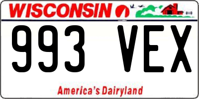 WI license plate 993VEX