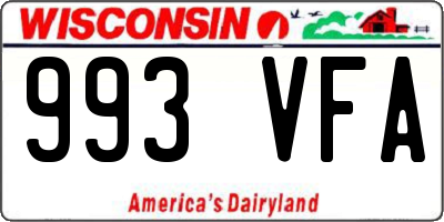 WI license plate 993VFA